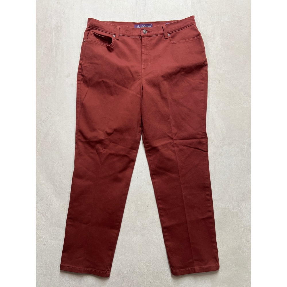 Gloria Vanderbilt Amanda High Rise Tapered Jeans Rust Brown 16 Short D42692SL